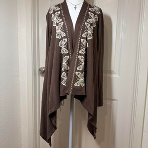 Johnny Was Fairy Western Jerri Draped Butterfly Cardigan Open Front Boho Sz S